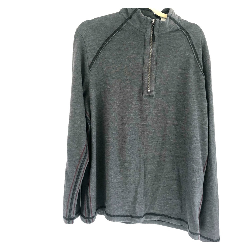 Tommy Bahama jeans half zip gray top L